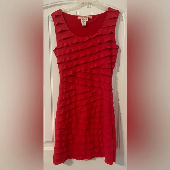 princess polly baby blue dress Eliette Long-Sleeve Lace-Panel Draped Bodycon Mini Dress in Red